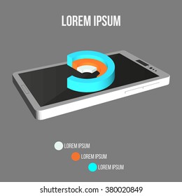 Abstract Creative concept background of modern Mobile phone with Infographic design template. Business concept. Vector illustration EPS 10 for your design