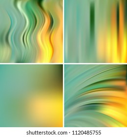 Abstract creative concept blurred background set. Elements for your website or presentation. Vector illustration. Yellow, green colors.