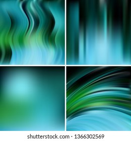 Abstract creative concept blurred background set. Elements for your website or presentation. Vector illustration. Green, blue colors.
