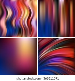 Abstract creative concept blurred background set. Elements for your website or presentation. Vector illustration. Brown, purple, red, beige colors. 