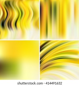 Abstract creative concept blurred background set. Elements for your website or presentation. Vector illustration. Yellow, black, white colors. 