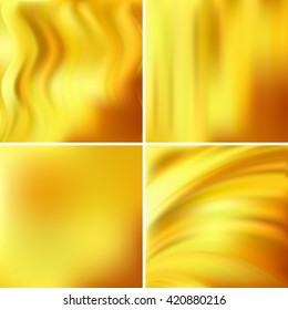 Abstract creative concept blurred background set. Elements for your website or presentation. Vector illustration. Yellow, brown colors. Gold backgrounds. 