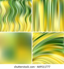 Abstract creative concept blurred background set. Elements for your website or presentation. Vector illustration. Yellow, green colors. 