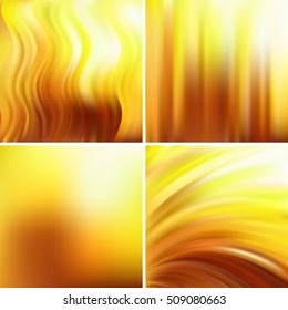 Abstract creative concept blurred background set. Elements for your website or presentation. Vector illustration. Yellow, orange, white colors