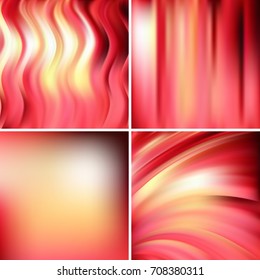 Abstract creative concept blurred background set. Elements for your website or presentation. Vector illustration. Red, yellow, orange colors.