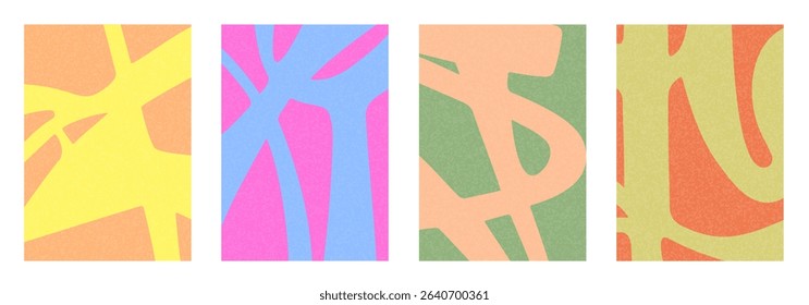 Abstract creative concept of colorful poster set. Modern art vector texture background for ads, banner, cover, label, poster, sales, social media, flyer, interior. Ideal template design.