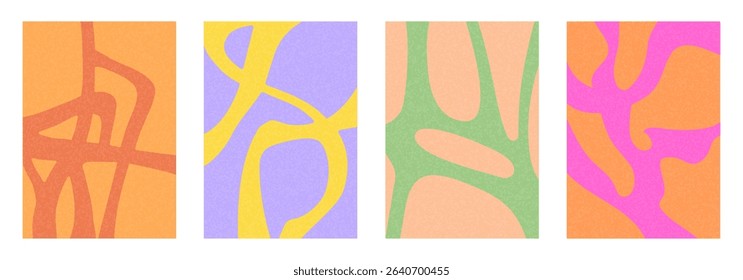 Abstract creative concept of colorful poster set. Modern art vector texture background for ads, banner, cover, label, poster, sales, social media, flyer, interior. Ideal template design.