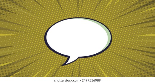 Abstract creative concept comic pop art style blank, layout template with clouds beams and isolated dots background. empty speech bubble, vector illustration halftone book design