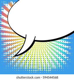 Abstract creative concept comic pop art style blank, layout template with clouds beams and isolated dots background. For sale banner, empty speech bubble set, vector illustration halftone book design