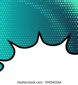 Abstract creative concept comic pop art style blank, layout template with clouds beams and isolated dots background. For sale banner, empty speech bubble set, vector illustration halftone book design