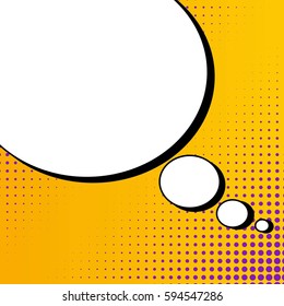 Abstract creative concept comic pop art style blank, layout template with clouds beams and isolated dots background. For sale banner, empty speech bubble set, vector illustration halftone book design
