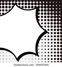 Abstract creative concept comic pop art style blank, layout template with clouds beams and isolated dots background. For sale banner, empty speech bubble set, vector illustration halftone book design