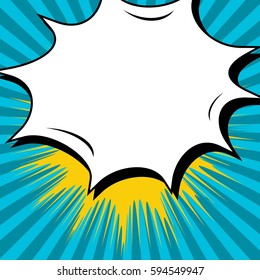 Abstract creative concept comic pop art style blank, layout template with clouds beams and isolated dots background. For sale banner, empty speech bubble set, vector illustration halftone book design