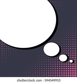 Abstract creative concept comic pop art style blank, layout template with clouds beams and isolated dots background. For sale banner, empty speech bubble set, vector illustration halftone book design