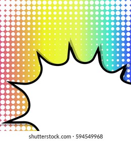 Abstract creative concept comic pop art style blank, layout template with clouds beams and isolated dots background. For sale banner, empty speech bubble set, vector illustration halftone book design
