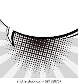 Abstract creative concept comic pop art style blank, layout template with clouds beams and isolated dots background. For sale banner, empty speech bubble set, vector illustration halftone book design