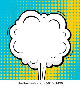Abstract creative concept comic pop art style blank, layout template with clouds beams and isolated dots background. For sale banner, empty speech bubble set, vector illustration halftone book design
