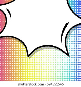 Abstract creative concept comic pop art style blank, layout template with clouds beams and isolated dots background. For sale banner, empty speech bubble set, vector illustration halftone book design