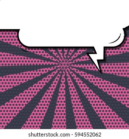 Abstract creative concept comic pop art style blank, layout template with clouds beams and isolated dots background. For sale banner, empty speech bubble set, vector illustration halftone book design
