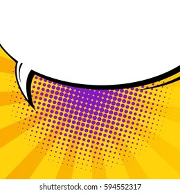 Abstract creative concept comic pop art style blank, layout template with clouds beams and isolated dots background. For sale banner, empty speech bubble set, vector illustration halftone book design