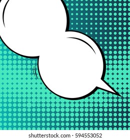 Abstract creative concept comic pop art style blank, layout template with clouds beams and isolated dots background. For sale banner, empty speech bubble set, vector illustration halftone book design