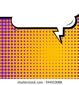 Abstract creative concept comic pop art style blank, layout template with clouds beams and isolated dots background. For sale banner, empty speech bubble set, vector illustration halftone book design