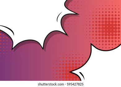 Abstract creative concept comic pop art style blank, layout template with clouds beams and isolated dots background. For sale banner, empty speech bubble set, vector illustration halftone book design