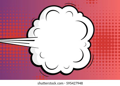 Abstract creative concept comic pop art style blank, layout template with clouds beams and isolated dots background. For sale banner, empty speech bubble set, vector illustration halftone book design