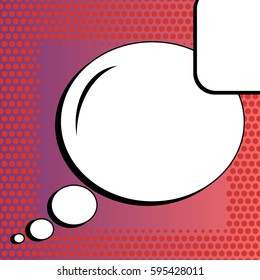Abstract creative concept comic pop art style blank, layout template with clouds beams and isolated dots background. For sale banner, empty speech bubble set, vector illustration halftone book design