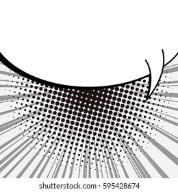 Abstract creative concept comic pop art style blank, layout template with clouds beams and isolated dots background. For sale banner, empty speech bubble set, vector illustration halftone book design