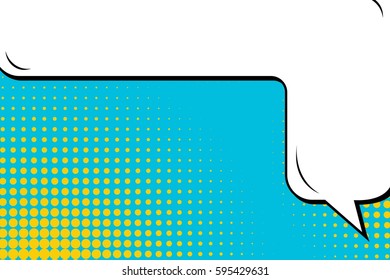 Abstract creative concept comic pop art style blank, layout template with clouds beams and isolated dots background. For sale banner, empty speech bubble set, vector illustration halftone book design