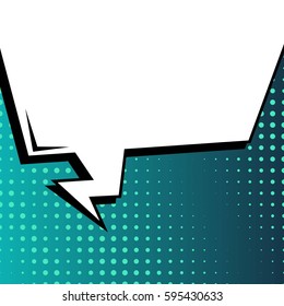 Abstract creative concept comic pop art style blank, layout template with clouds beams and isolated dots background. For sale banner, empty speech bubble set, vector illustration halftone book design