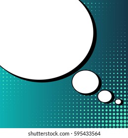 Abstract creative concept comic pop art style blank, layout template with clouds beams and isolated dots background. For sale banner, empty speech bubble set, vector illustration halftone book design