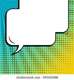 Abstract creative concept comic pop art style blank, layout template with clouds beams and isolated dots background. For sale banner, empty speech bubble set, vector illustration halftone book design