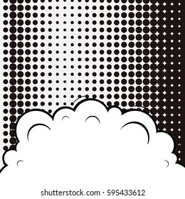 Abstract creative concept comic pop art style blank, layout template with clouds beams and isolated dots background. For sale banner, empty speech bubble set, vector illustration halftone book design