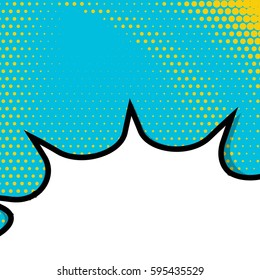Abstract creative concept comic pop art style blank, layout template with clouds beams and isolated dots background. For sale banner, empty speech bubble set, vector illustration halftone book design