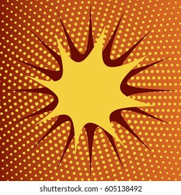 Abstract creative concept comic pop art style blank, layout template with clouds beams and isolated dots background. For sale banner, empty speech bubble set, vector illustration halftone book design