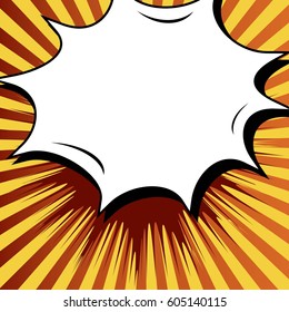 Abstract creative concept comic pop art style blank, layout template with clouds beams and isolated dots background. For sale banner, empty speech bubble set, vector illustration halftone book design