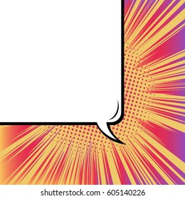 Abstract creative concept comic pop art style blank, layout template with clouds beams and isolated dots background. For sale banner, empty speech bubble set, vector illustration halftone book design