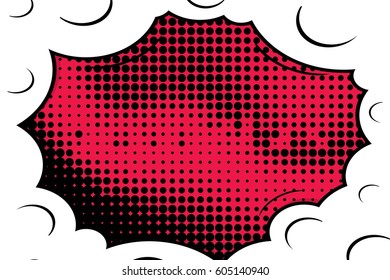 Abstract creative concept comic pop art style blank, layout template with clouds beams and isolated dots background. For sale banner, empty speech bubble set, vector illustration halftone book design