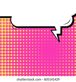 Abstract creative concept comic pop art style blank, layout template with clouds beams and isolated dots background. For sale banner, empty speech bubble set, vector illustration halftone book design