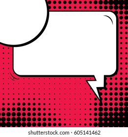 Abstract creative concept comic pop art style blank, layout template with clouds beams and isolated dots background. For sale banner, empty speech bubble set, vector illustration halftone book design