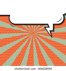 Abstract creative concept comic pop art style blank, layout template with clouds beams and isolated dots background. For sale banner, empty speech bubble set, vector illustration halftone book design