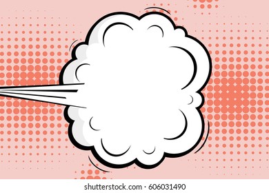 Abstract creative concept comic pop art style blank, layout template with clouds beams and isolated dots background. For sale banner, empty speech bubble set, vector illustration halftone book design