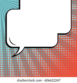 Abstract creative concept comic pop art style blank, layout template with clouds beams and isolated dots background. For sale banner, empty speech bubble set, vector illustration halftone book design