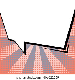 Abstract creative concept comic pop art style blank, layout template with clouds beams and isolated dots background. For sale banner, empty speech bubble set, vector illustration halftone book design
