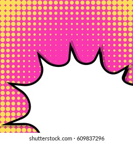 Abstract creative concept comic pop art style blank, layout template with clouds beams and isolated dots background. For sale banner, empty speech bubble set, vector illustration halftone book design