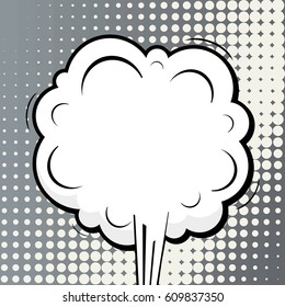 Abstract creative concept comic pop art style blank, layout template with clouds beams and isolated dots background. For sale banner, empty speech bubble set, vector illustration halftone book design