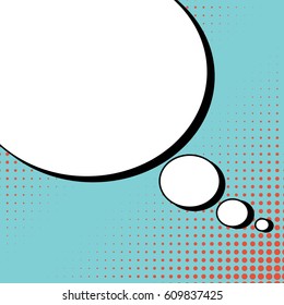 Abstract creative concept comic pop art style blank, layout template with clouds beams and isolated dots background. For sale banner, empty speech bubble set, vector illustration halftone book design