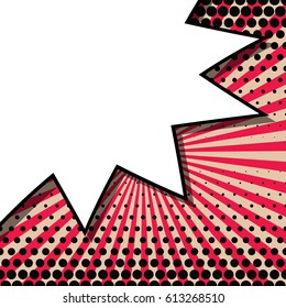 Abstract creative concept comic pop art style blank, layout template with clouds beams and isolated dots background. For sale banner, empty speech bubble set, vector illustration halftone book design